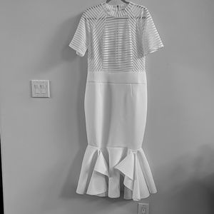 White midi scuba dress women size 1XL
